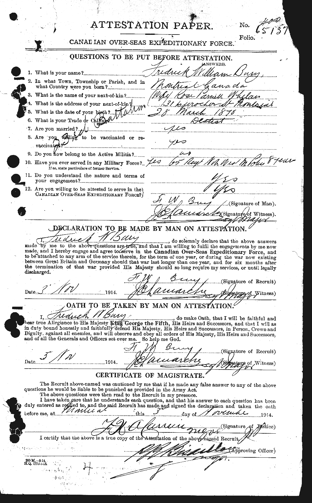 Personnel Records of the First World War - CEF 272834a