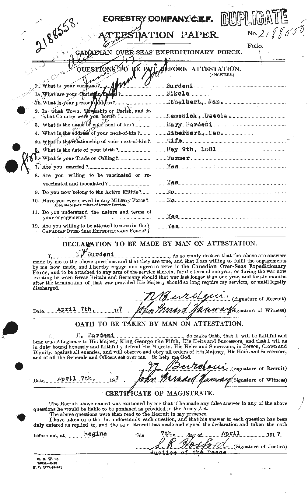 Personnel Records of the First World War - CEF 273276a