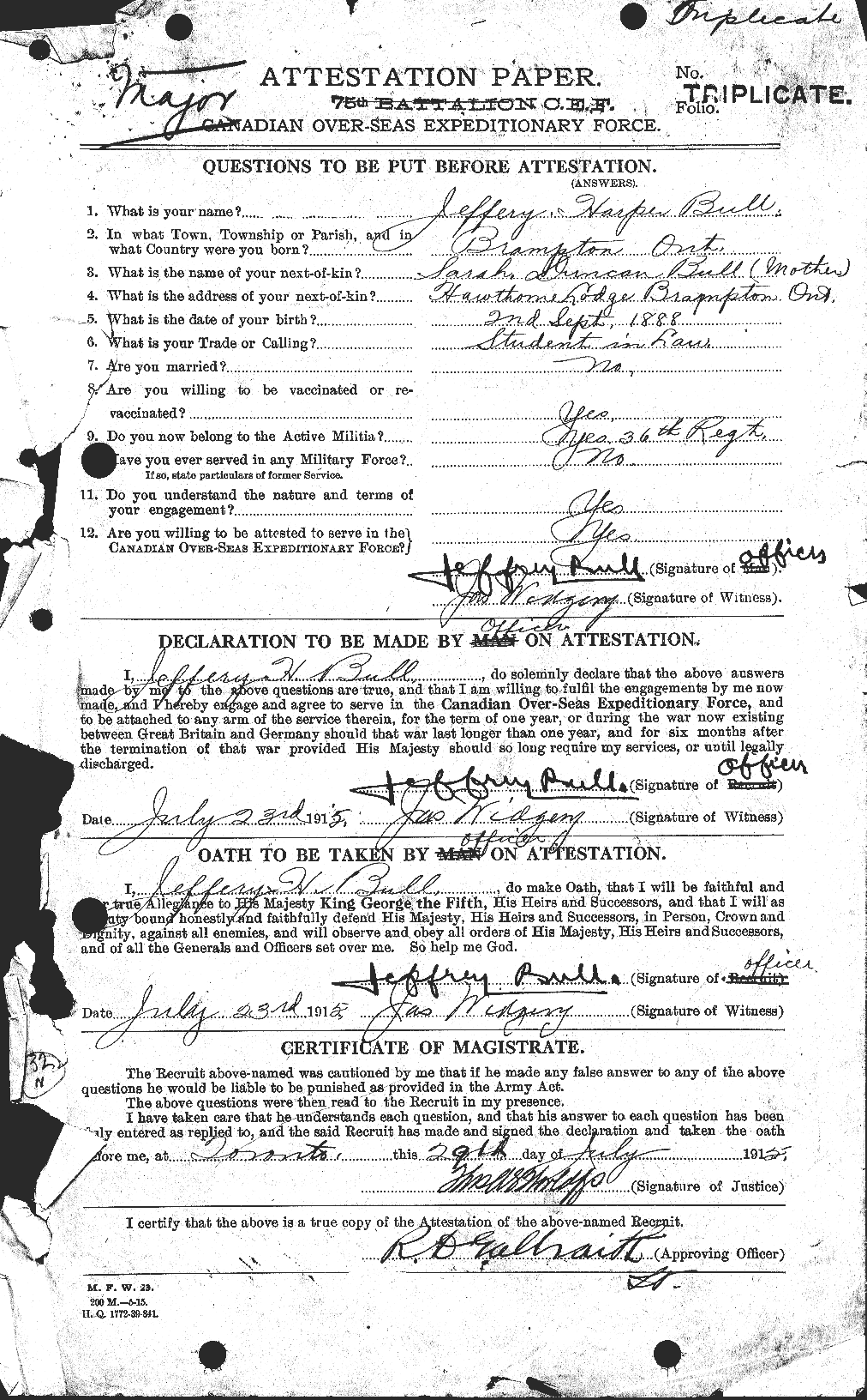 Personnel Records of the First World War - CEF 273419a