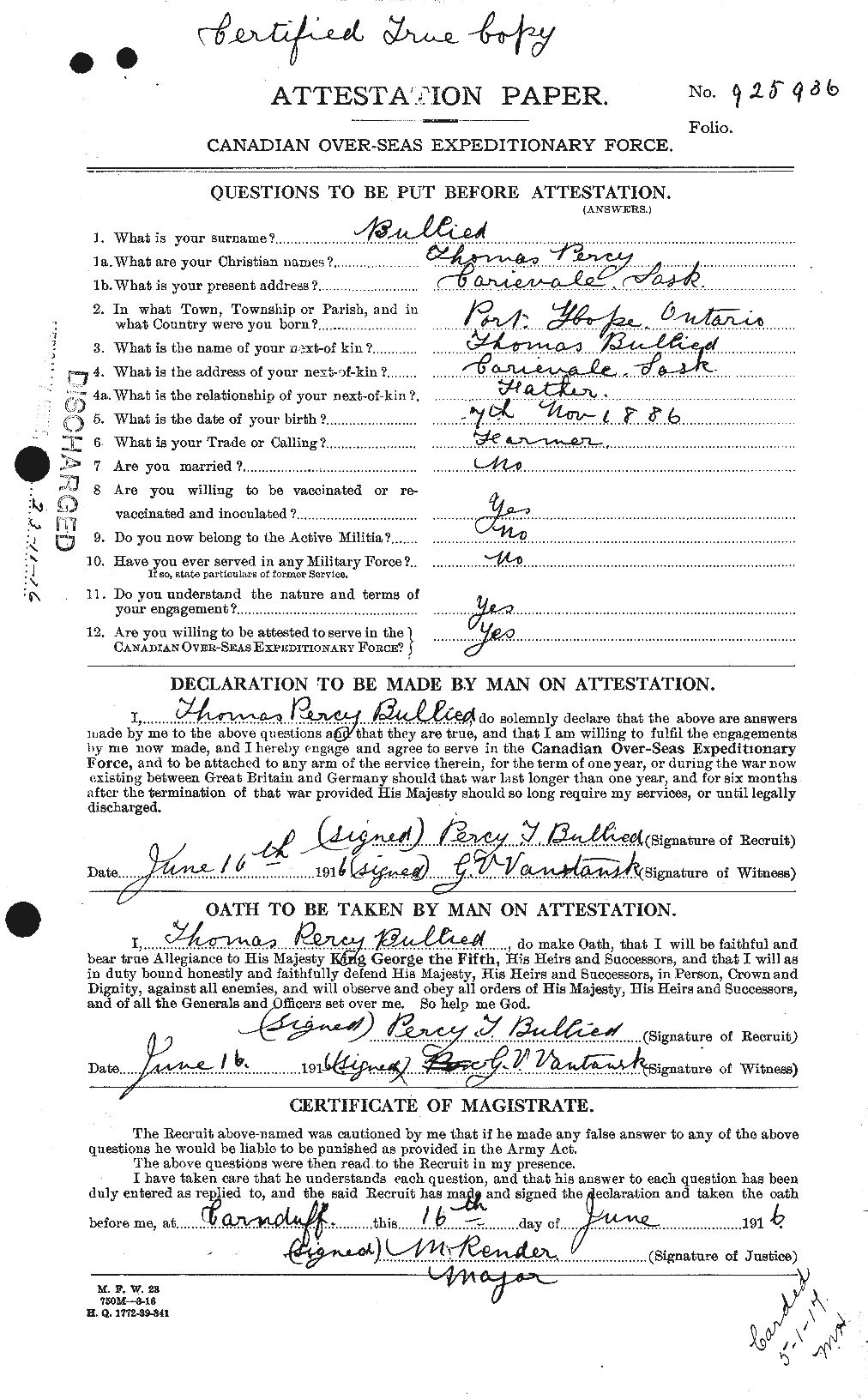 Personnel Records of the First World War - CEF 273546a