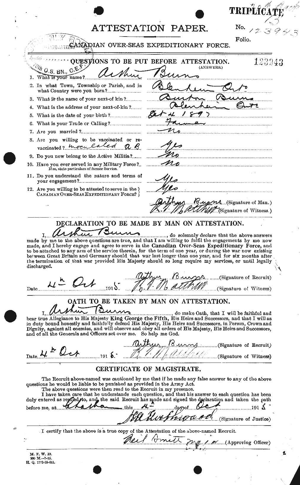 Personnel Records of the First World War - CEF 273781a