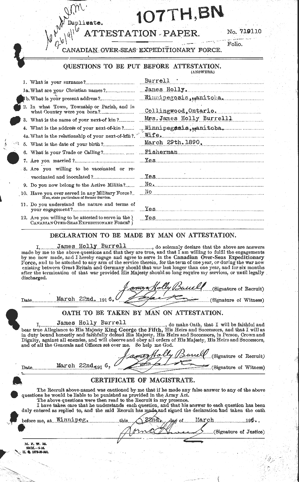 Personnel Records of the First World War - CEF 273981a