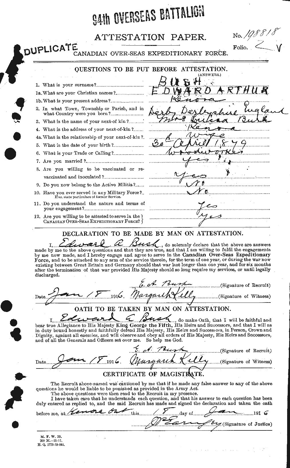 Personnel Records of the First World War - CEF 274355a