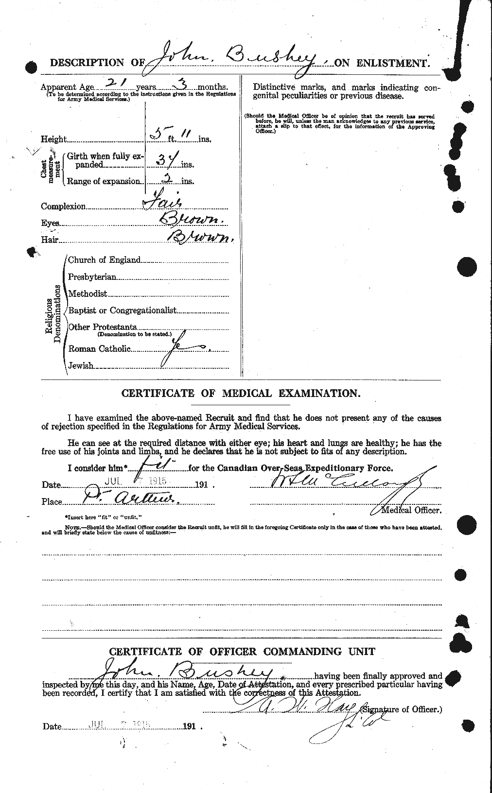 Personnel Records of the First World War - CEF 274498b