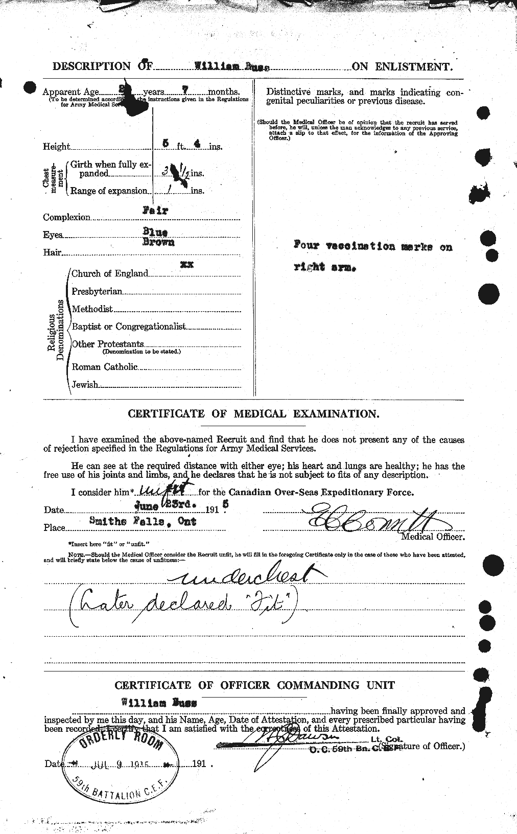 Personnel Records of the First World War - CEF 274575b