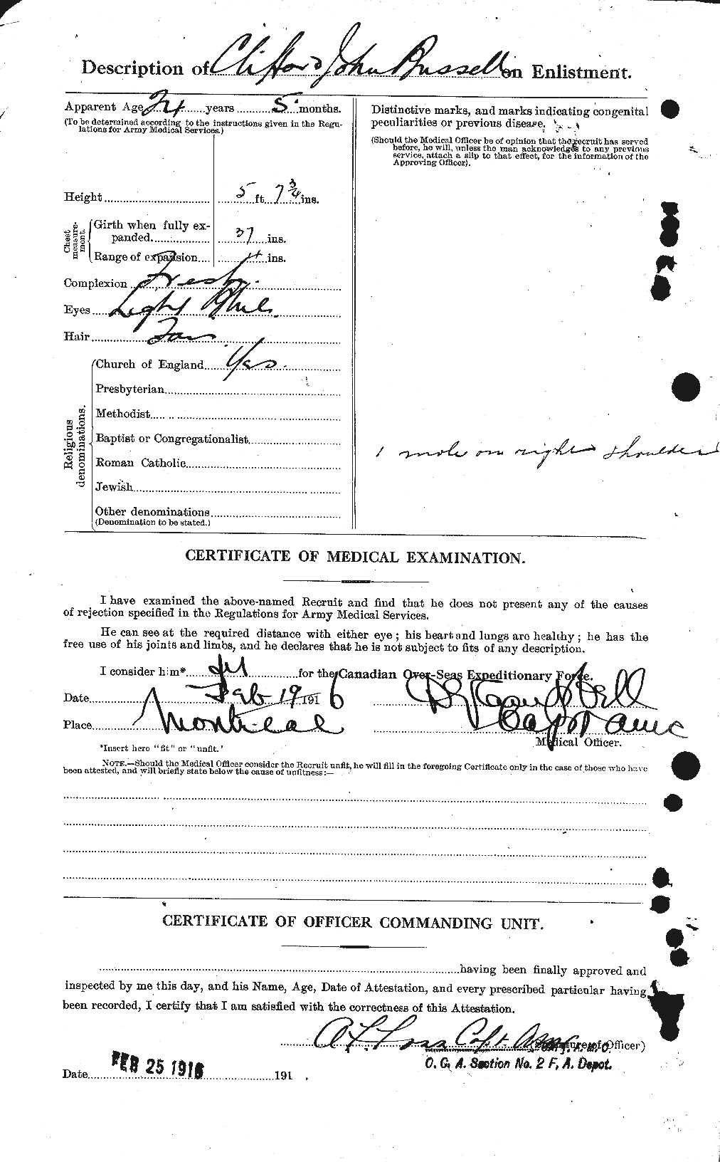 Personnel Records of the First World War - CEF 274581b