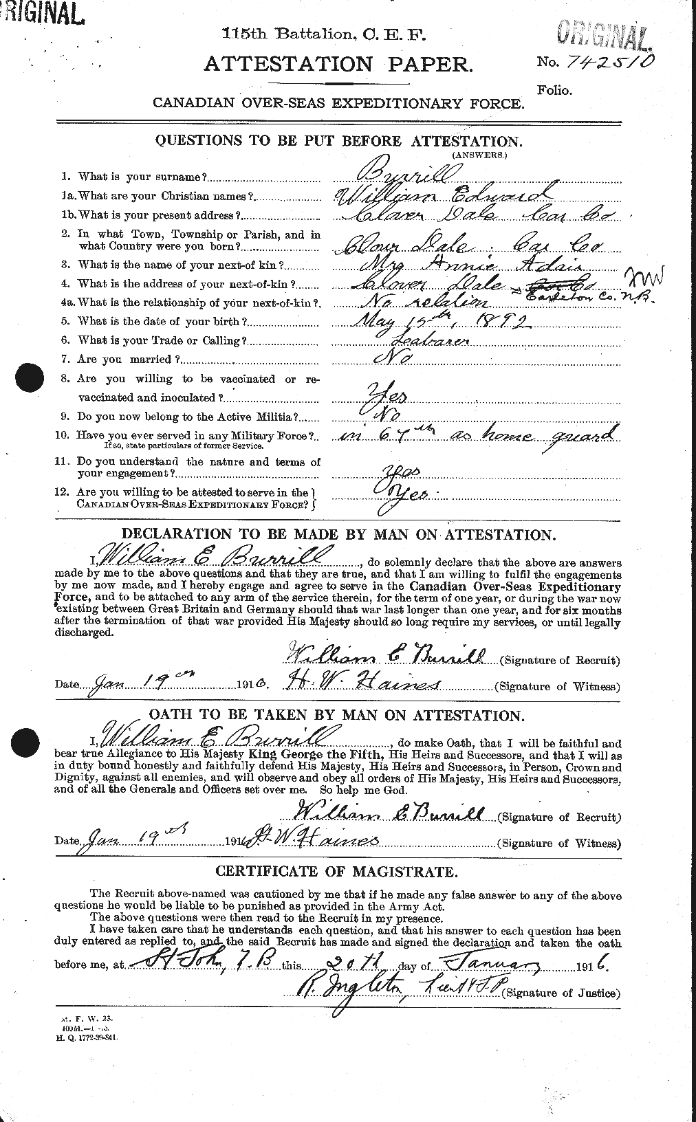 Personnel Records of the First World War - CEF 274683a