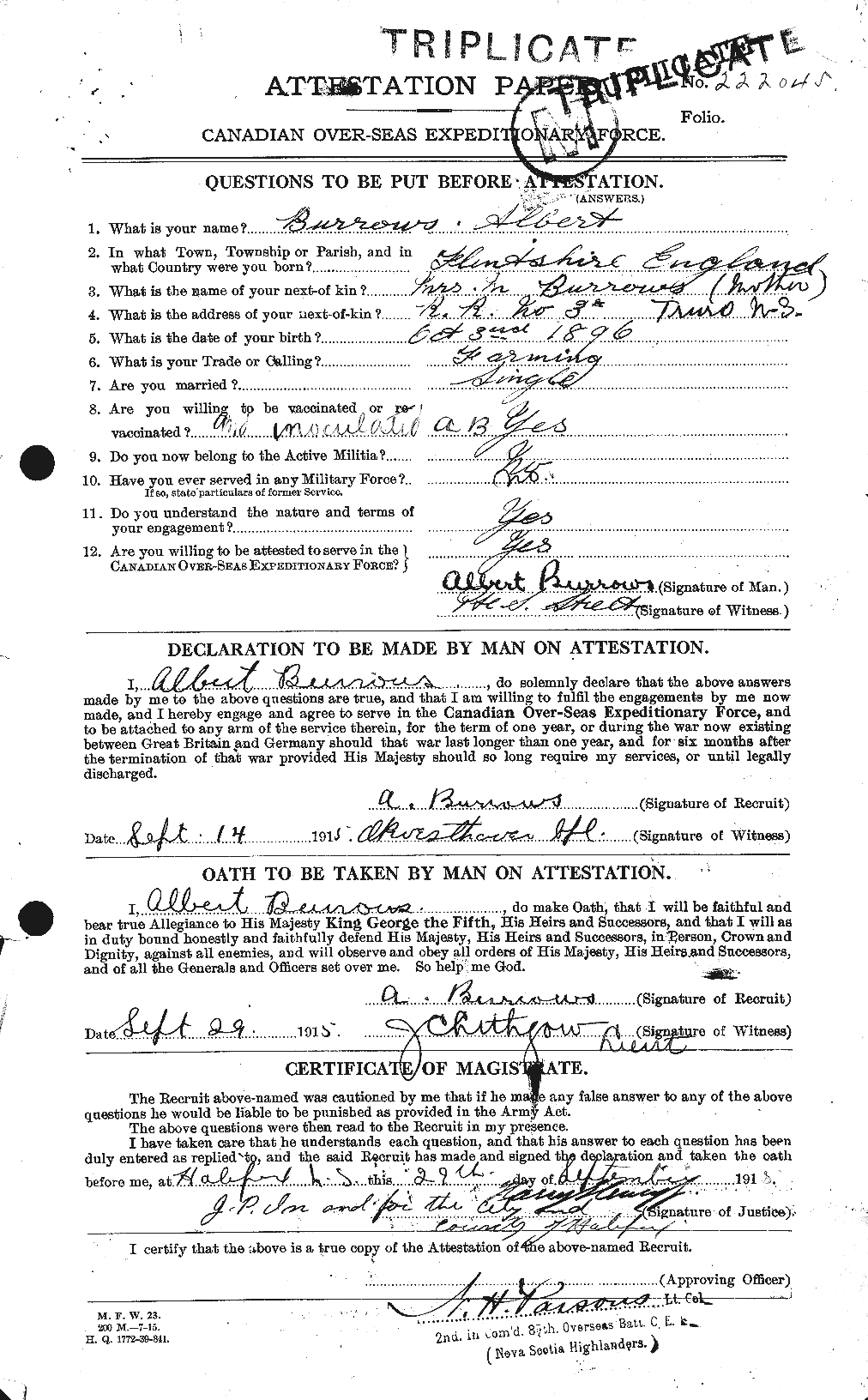 Personnel Records of the First World War - CEF 274759a