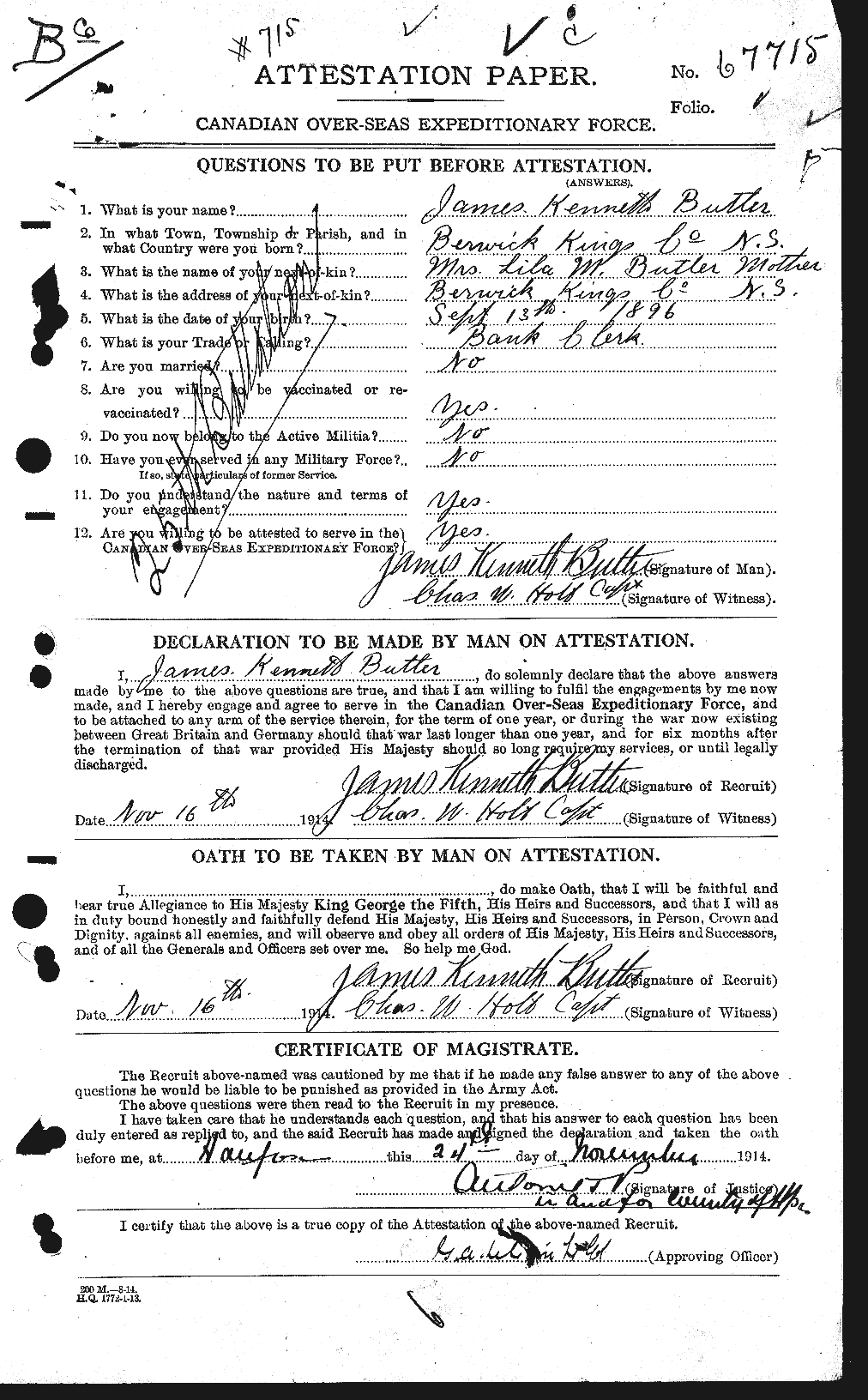 Personnel Records of the First World War - CEF 276002a