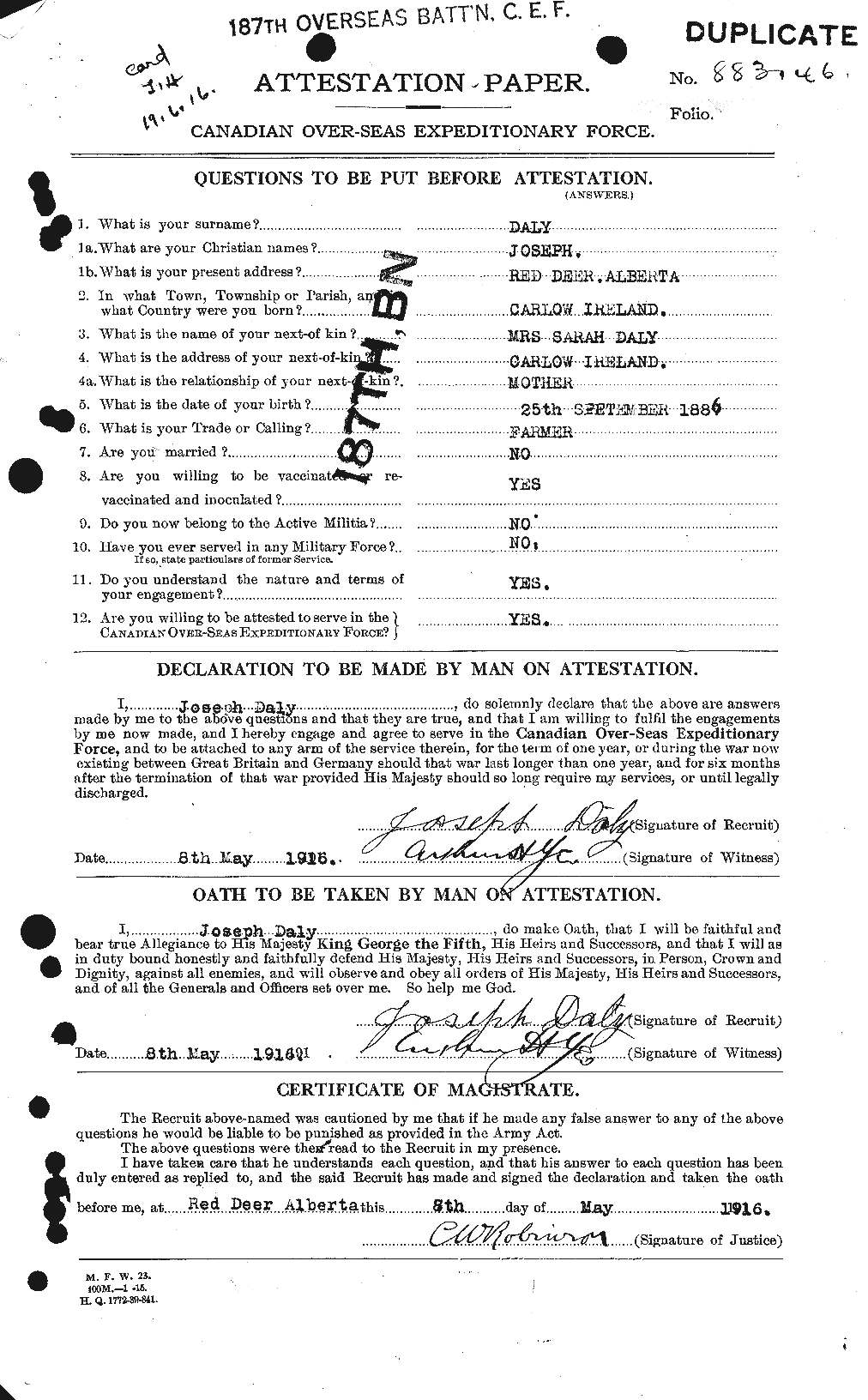 Personnel Records of the First World War - CEF 276369a