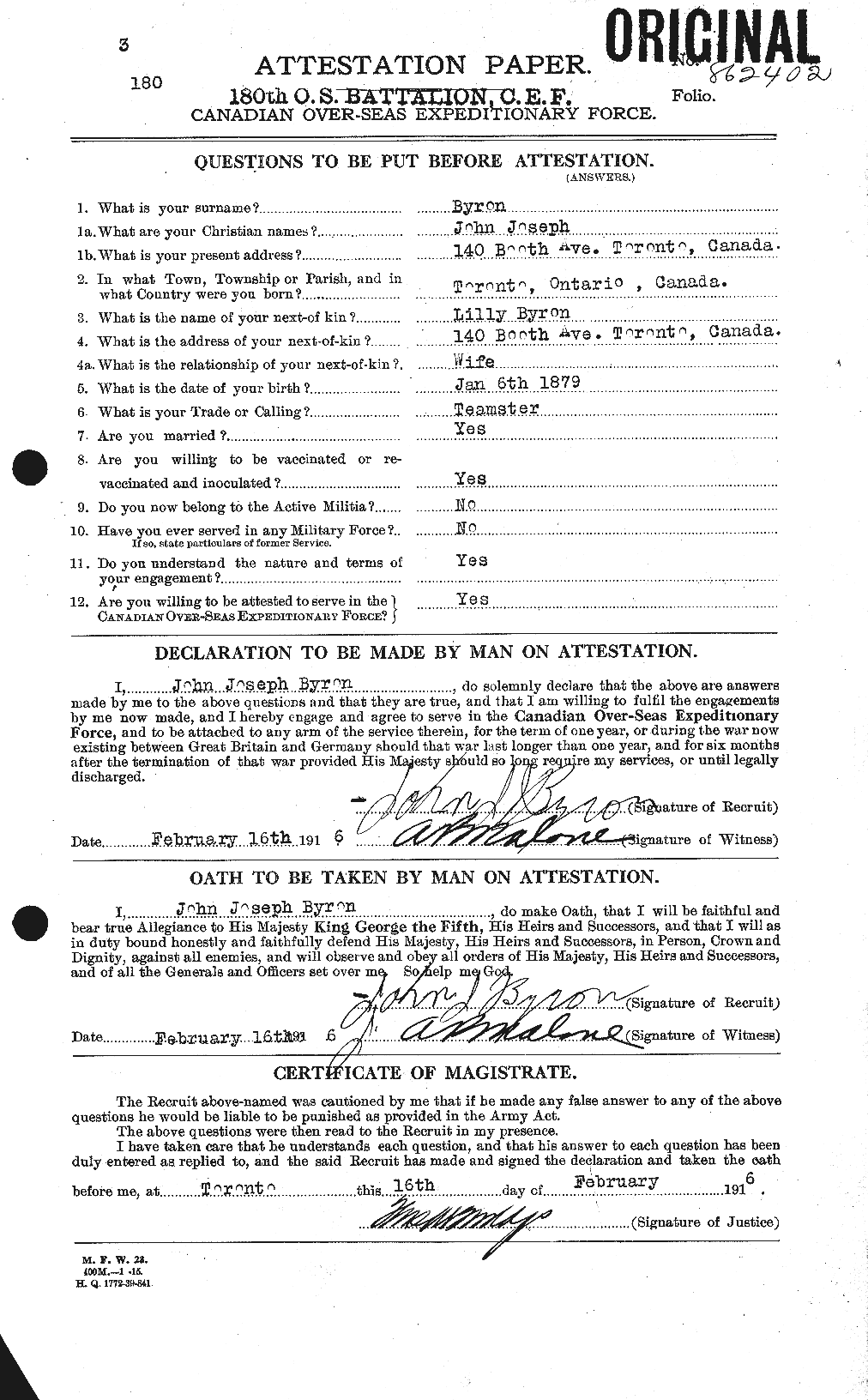 Personnel Records of the First World War - CEF 277249a