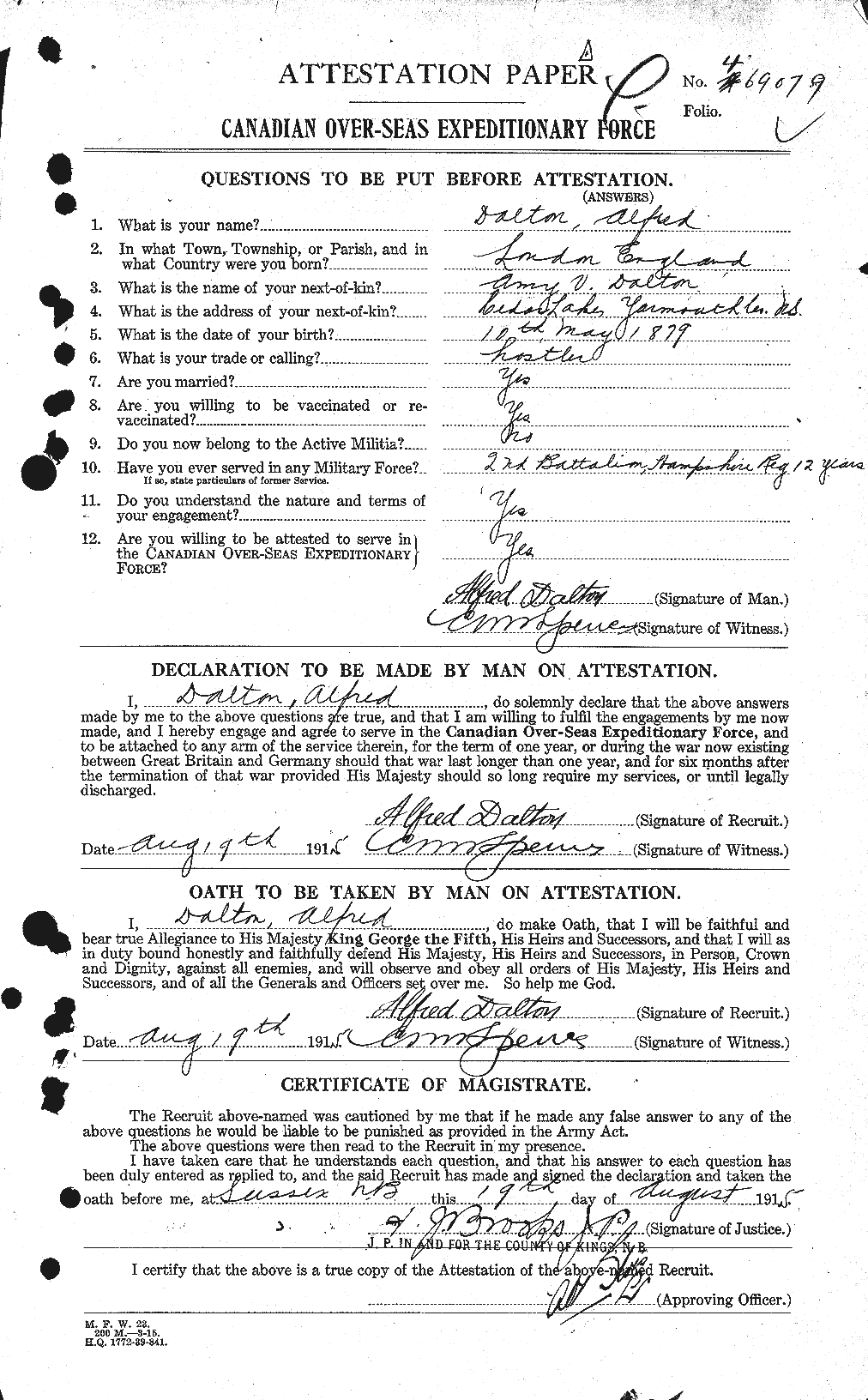 Personnel Records of the First World War - CEF 277648a