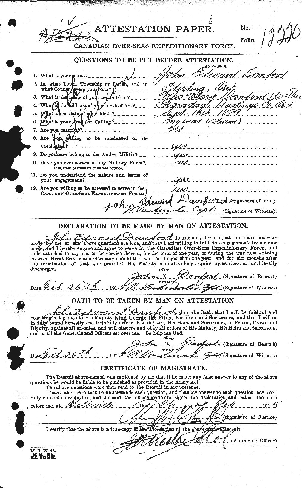 Personnel Records of the First World War - CEF 277969a