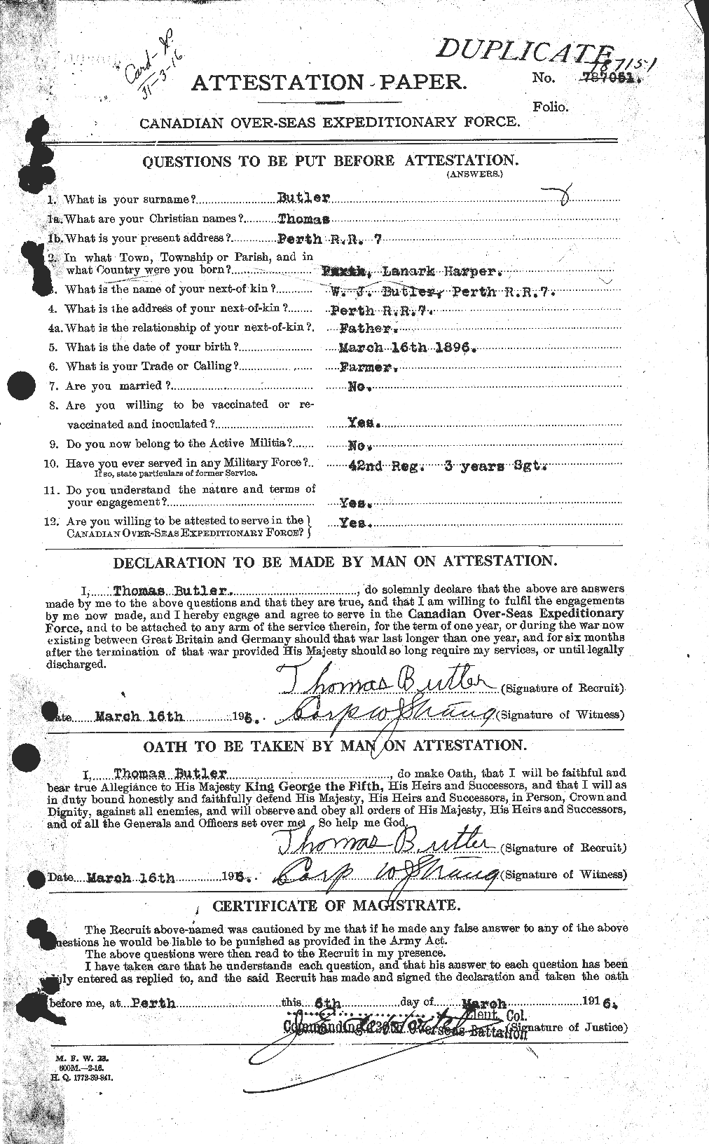 Personnel Records of the First World War - CEF 278064a