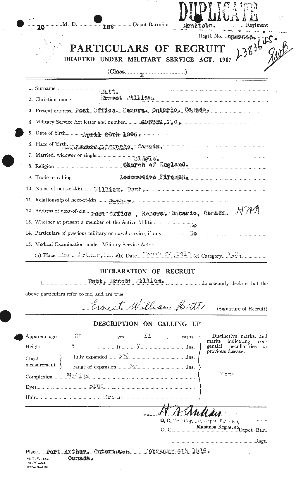 Personnel Records of the First World War - CEF 278159a