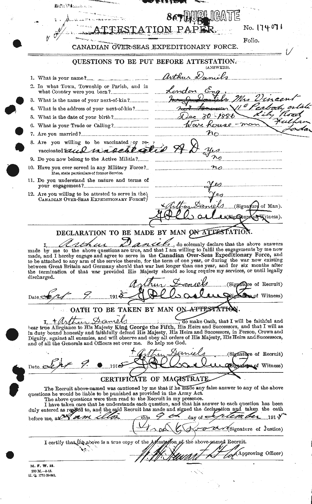 Personnel Records of the First World War - CEF 279569a