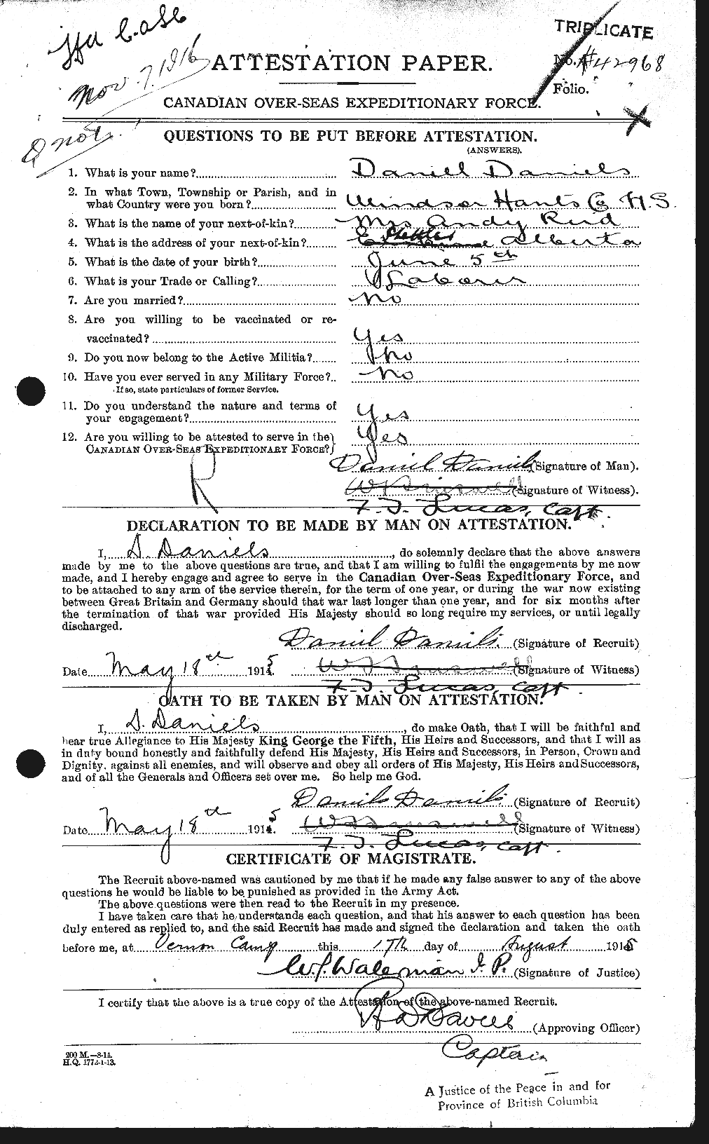 Personnel Records of the First World War - CEF 279576a