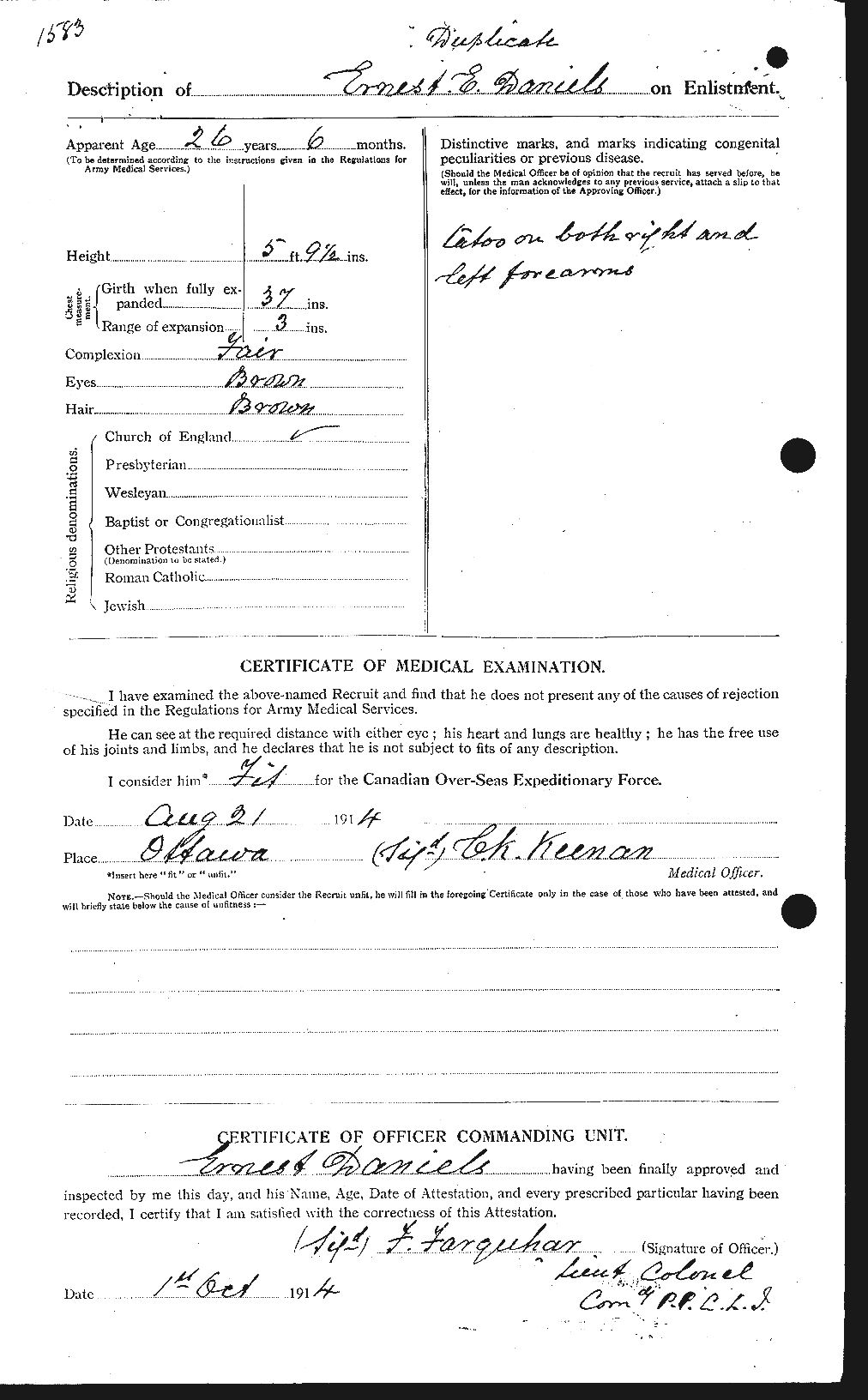 Personnel Records of the First World War - CEF 279585b