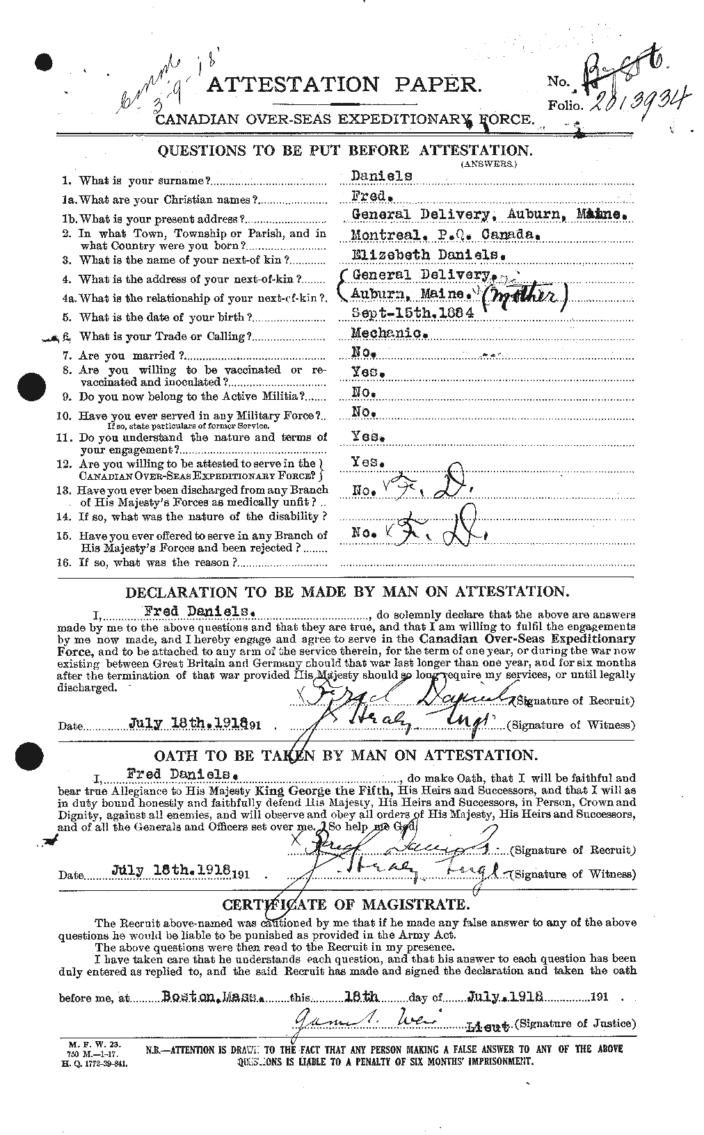 Personnel Records of the First World War - CEF 279592a