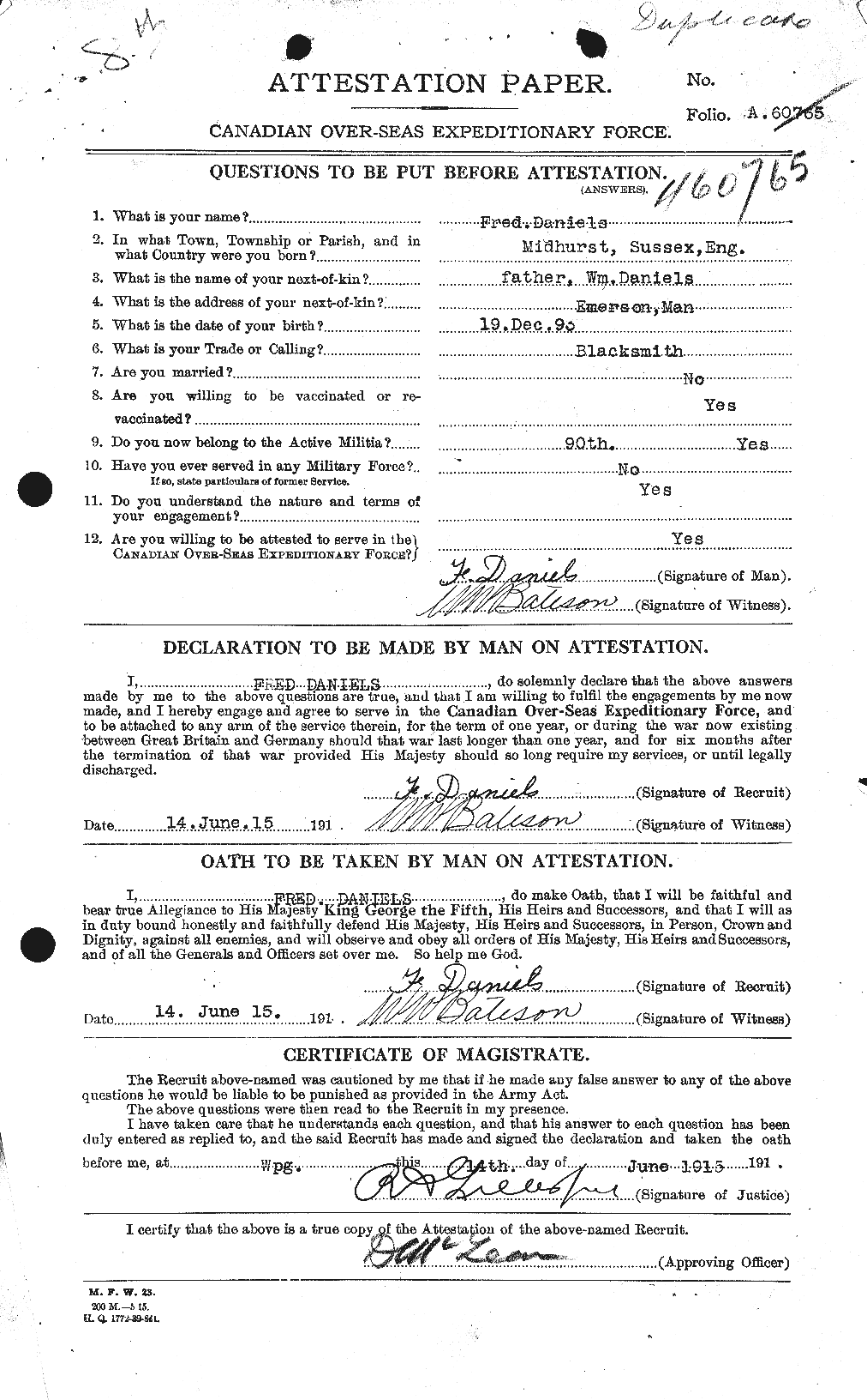 Personnel Records of the First World War - CEF 279593a