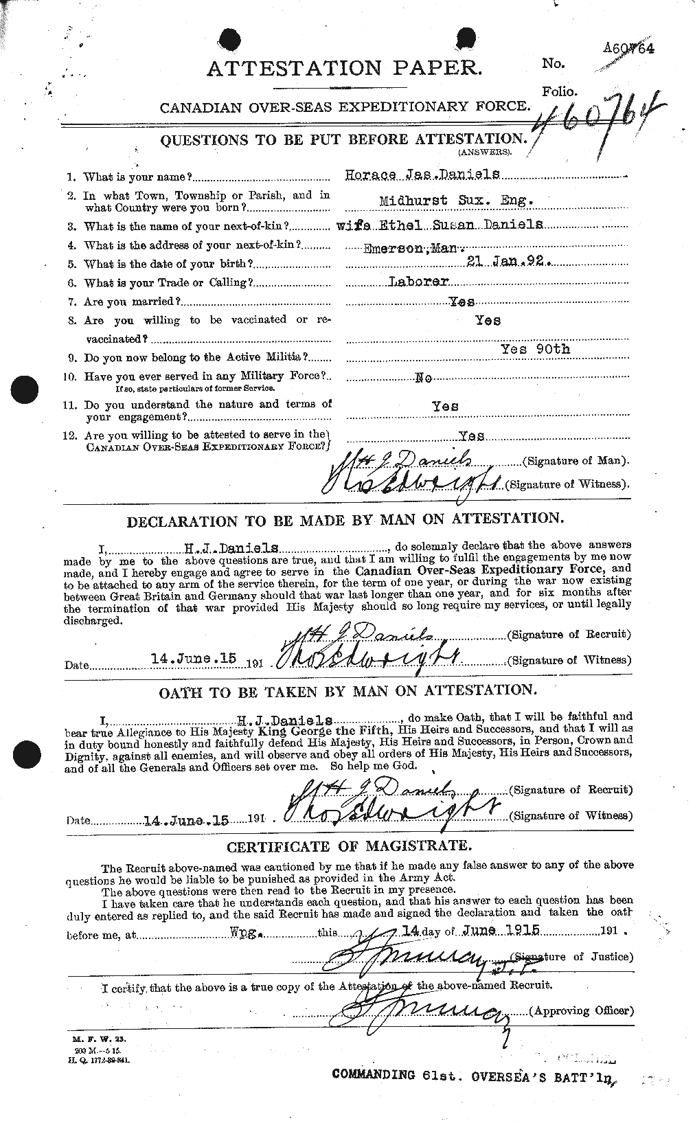 Personnel Records of the First World War - CEF 279621a