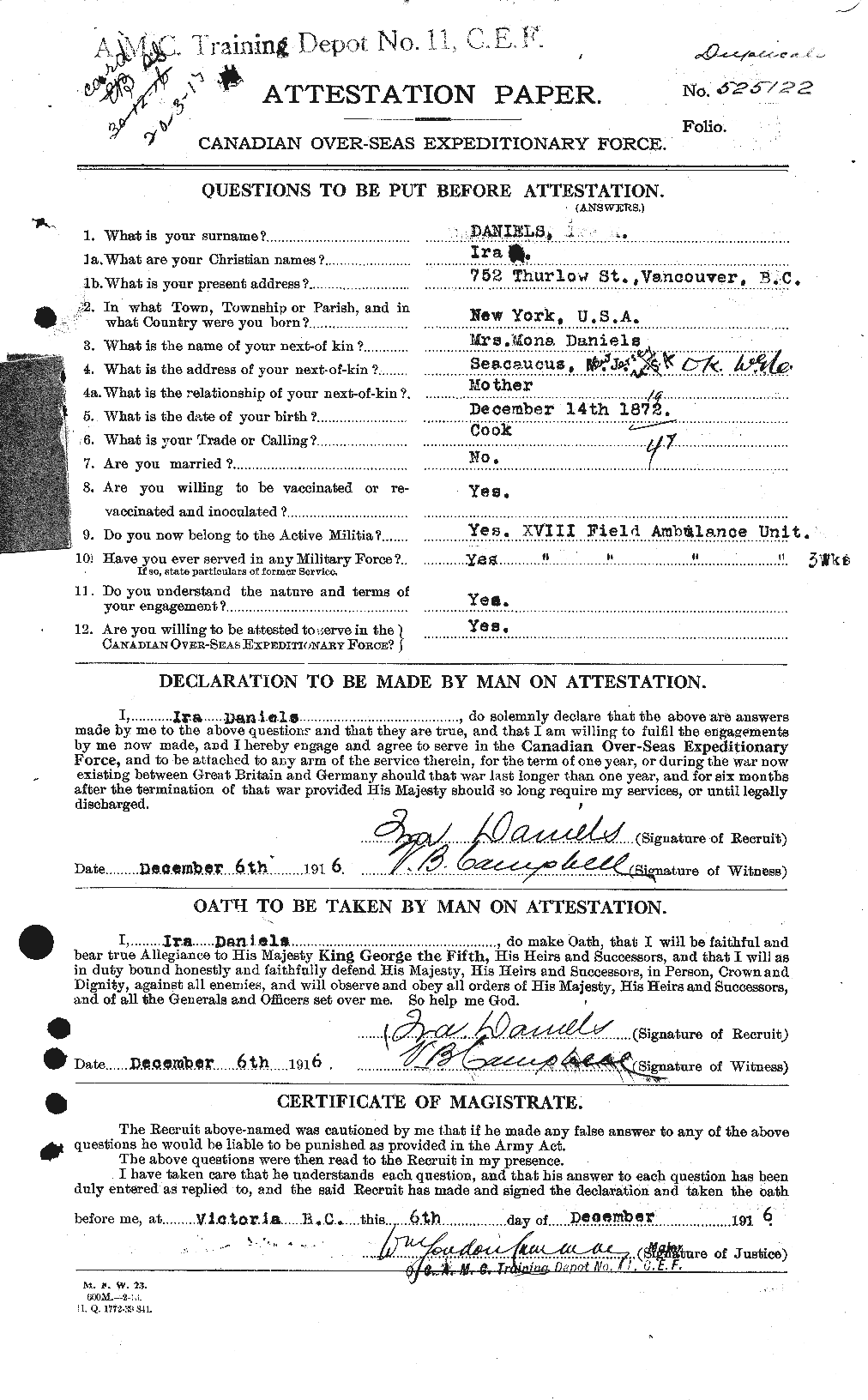 Personnel Records of the First World War - CEF 279623a