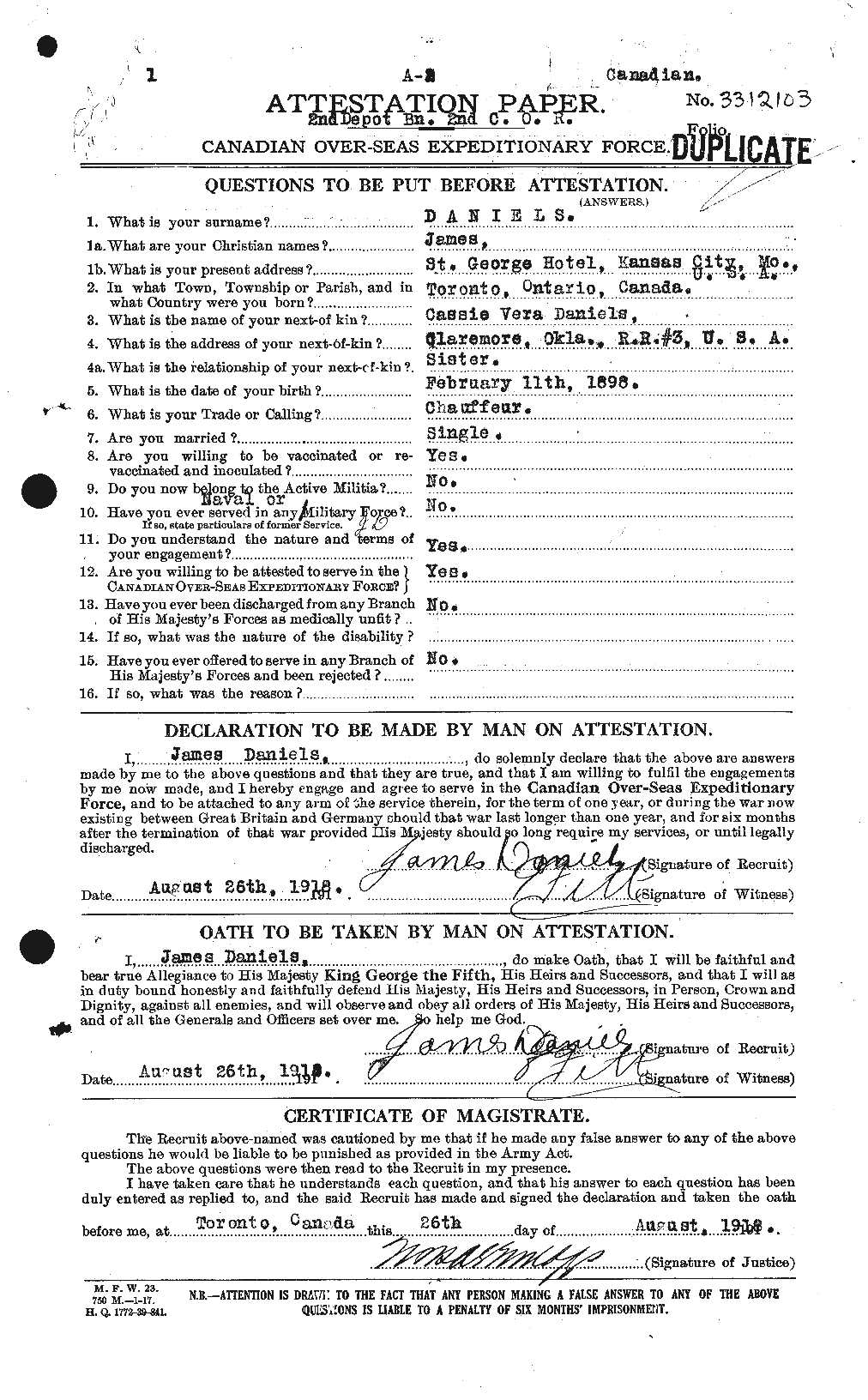 Personnel Records of the First World War - CEF 279630a