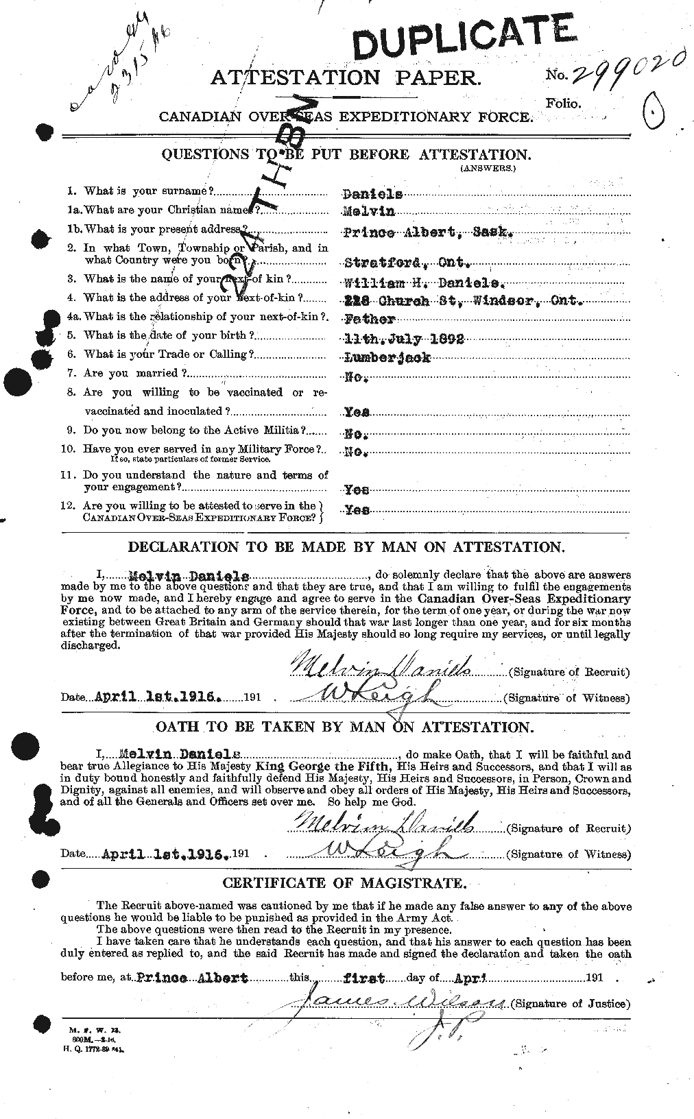 Personnel Records of the First World War - CEF 279655a