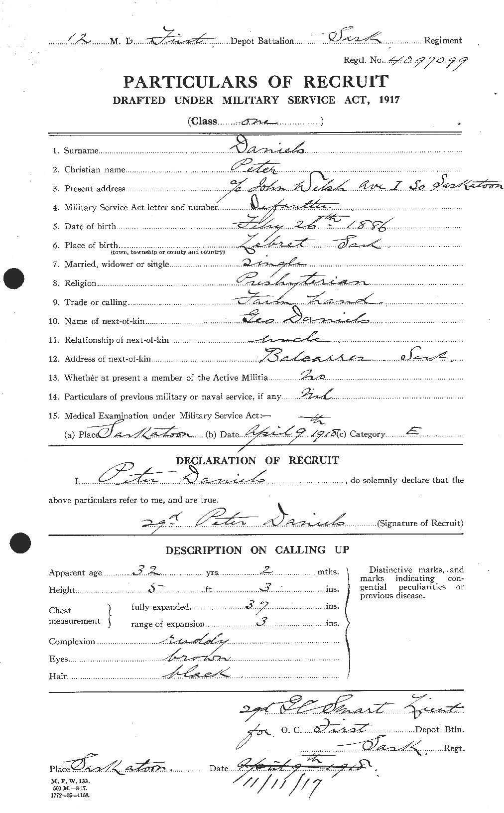 Personnel Records of the First World War - CEF 279663a