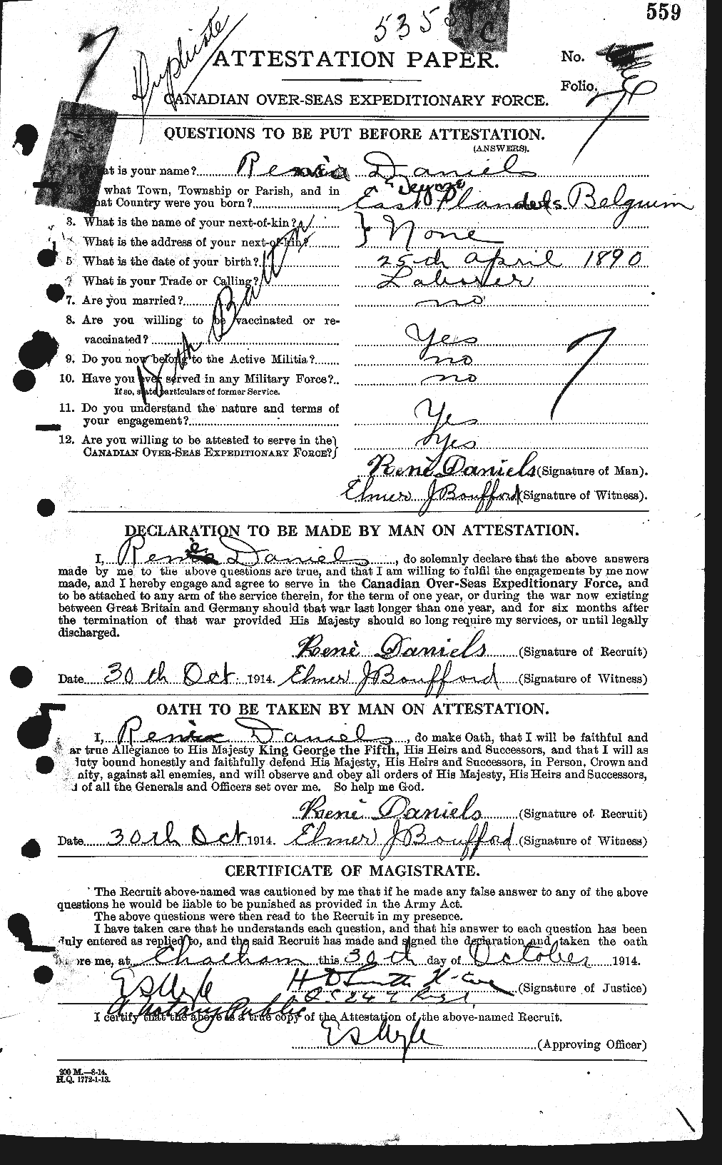 Personnel Records of the First World War - CEF 279667a