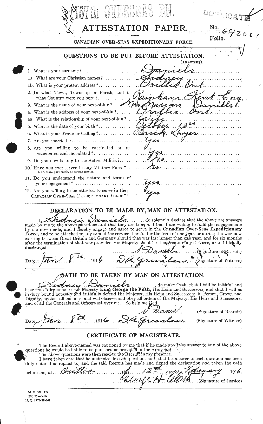 Personnel Records of the First World War - CEF 279671a