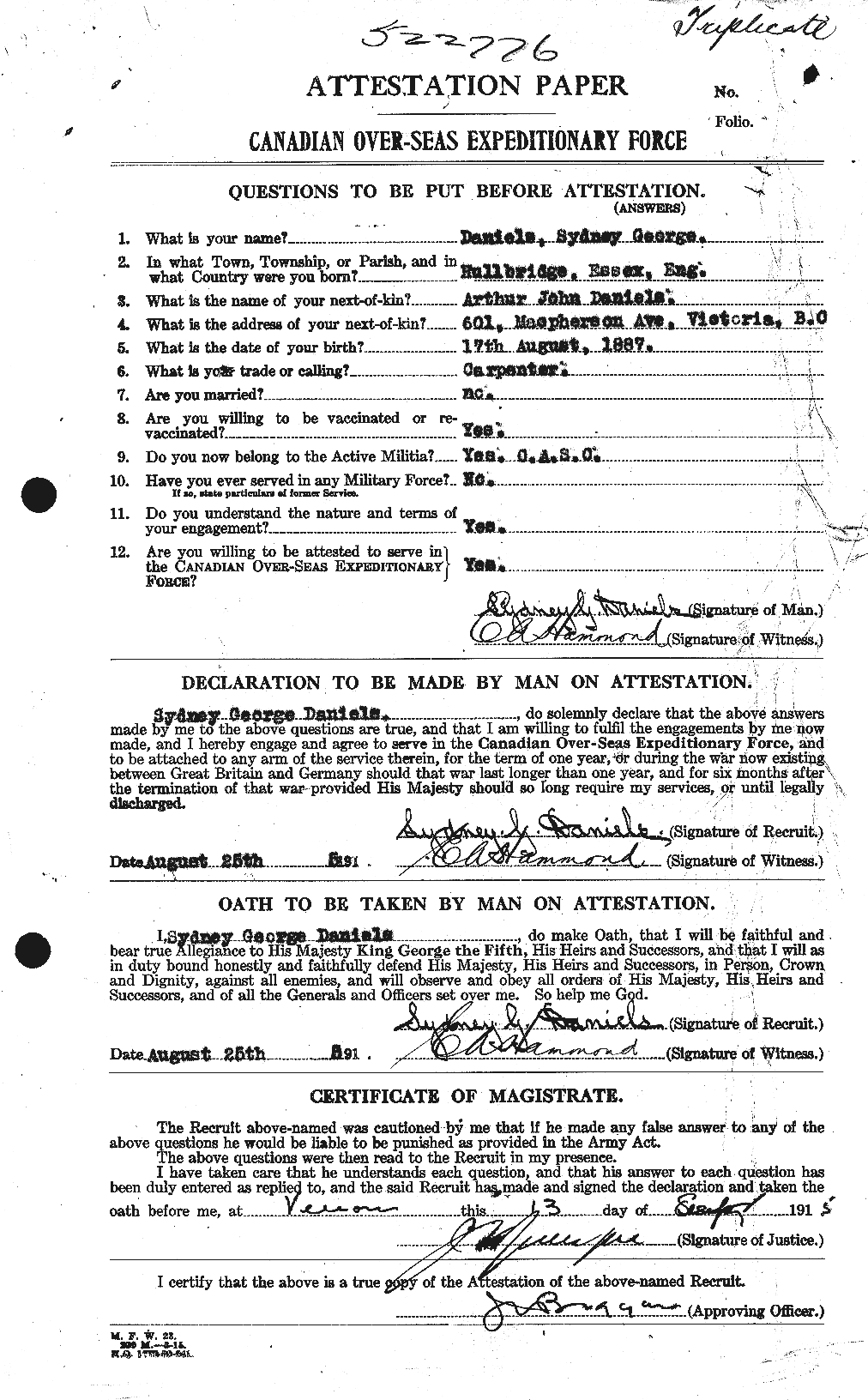 Personnel Records of the First World War - CEF 279675a