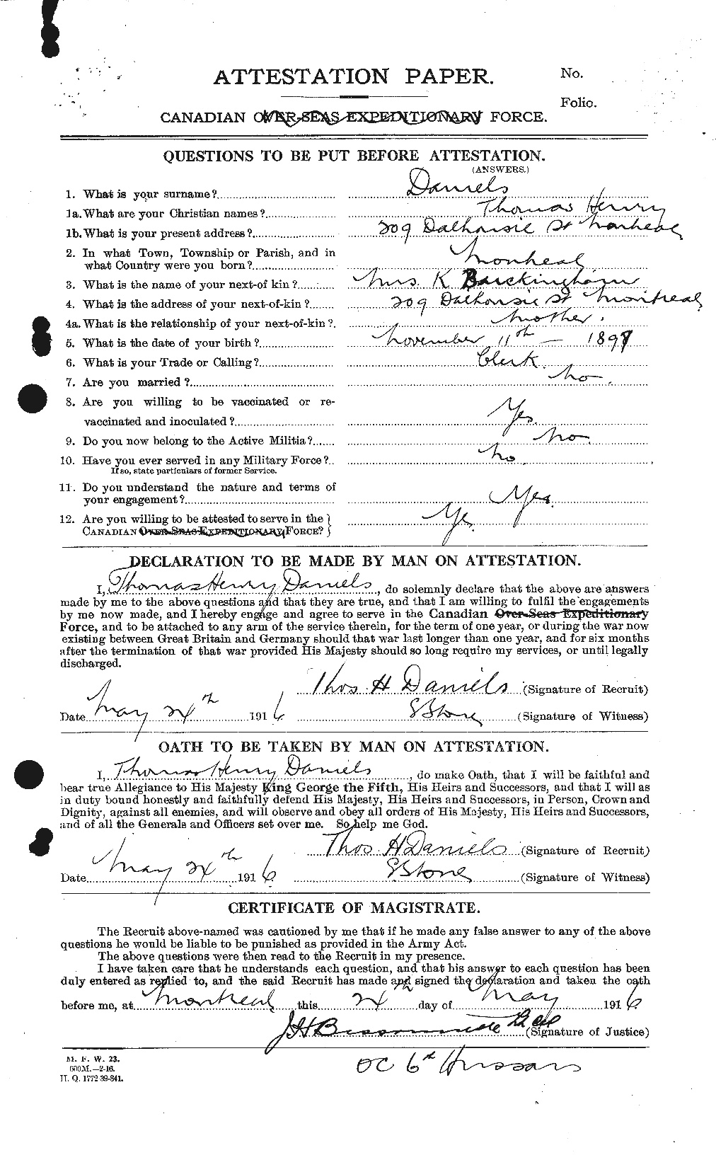 Personnel Records of the First World War - CEF 279678a