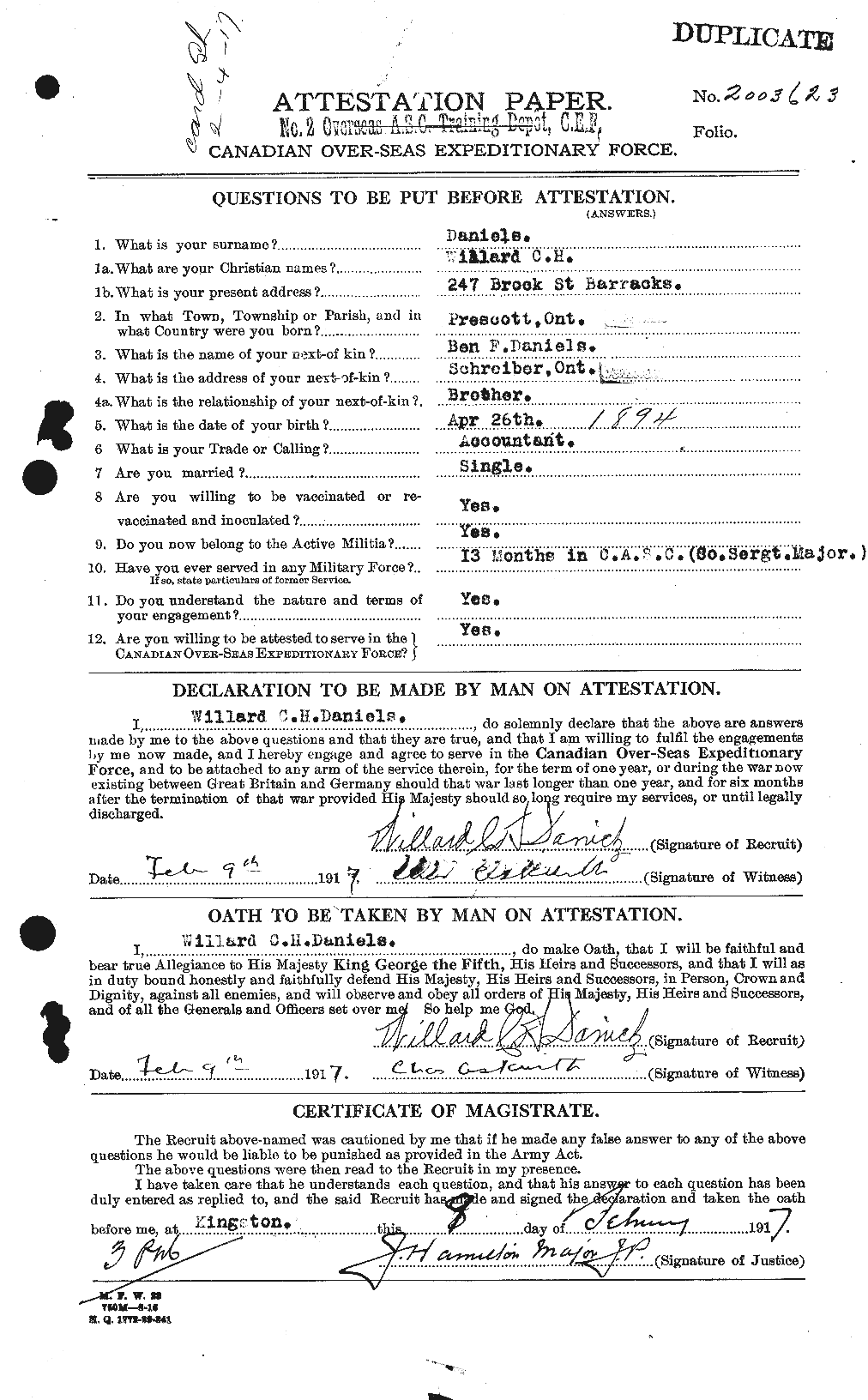 Personnel Records of the First World War - CEF 279687a