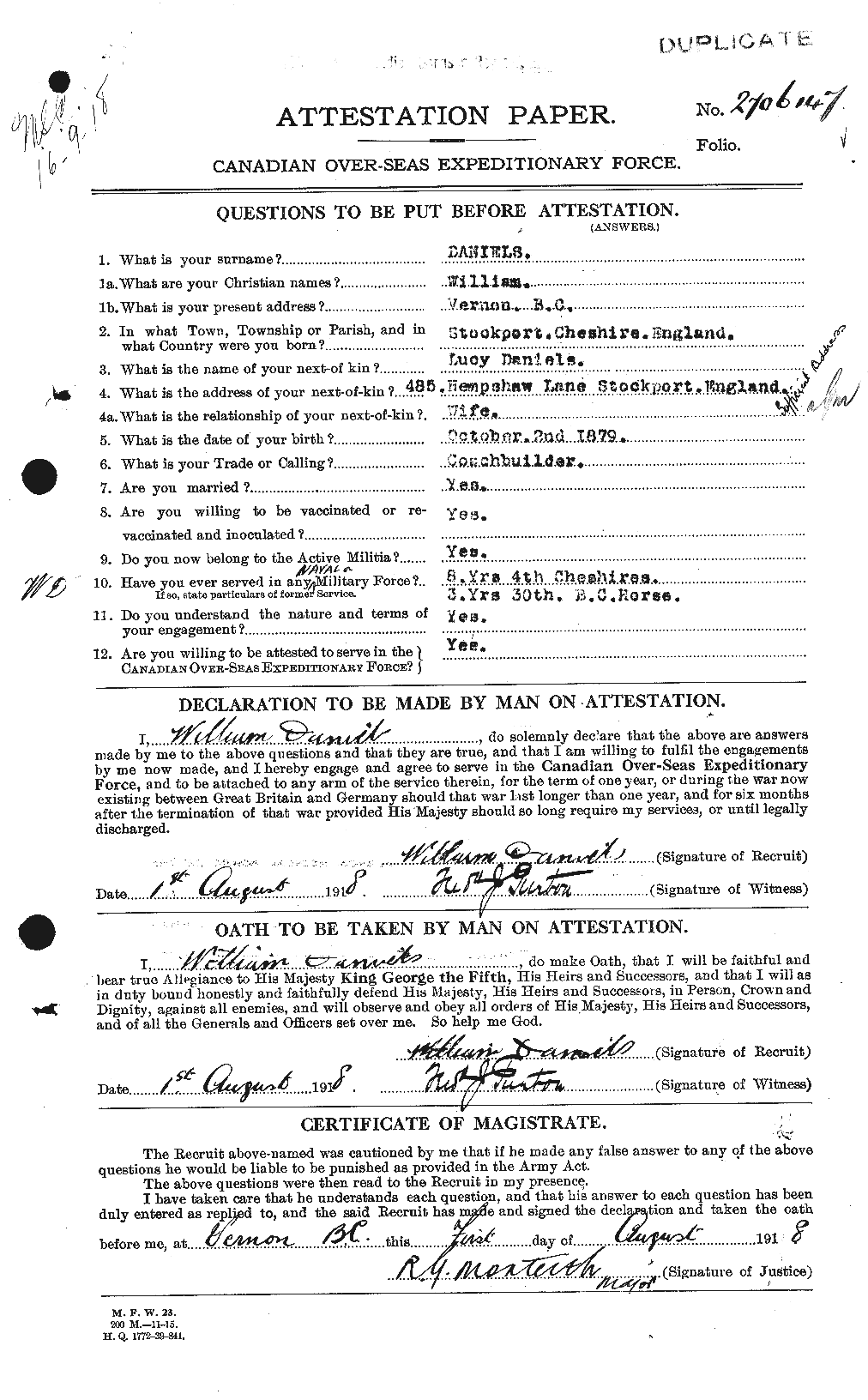 Personnel Records of the First World War - CEF 279689a