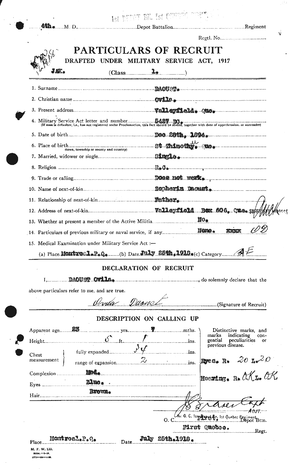 Personnel Records of the First World War - CEF 279946a