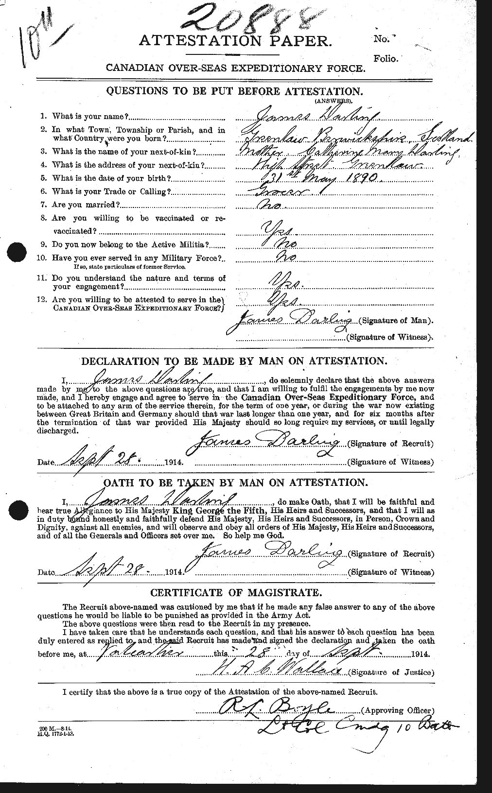 Personnel Records of the First World War - CEF 280199a