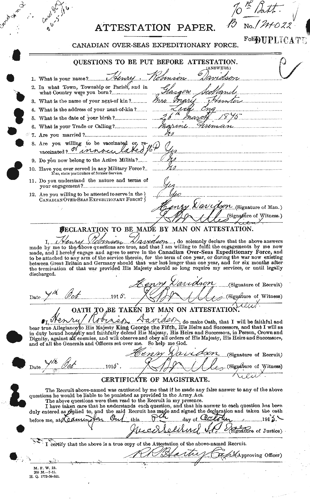 Personnel Records of the First World War - CEF 281200a