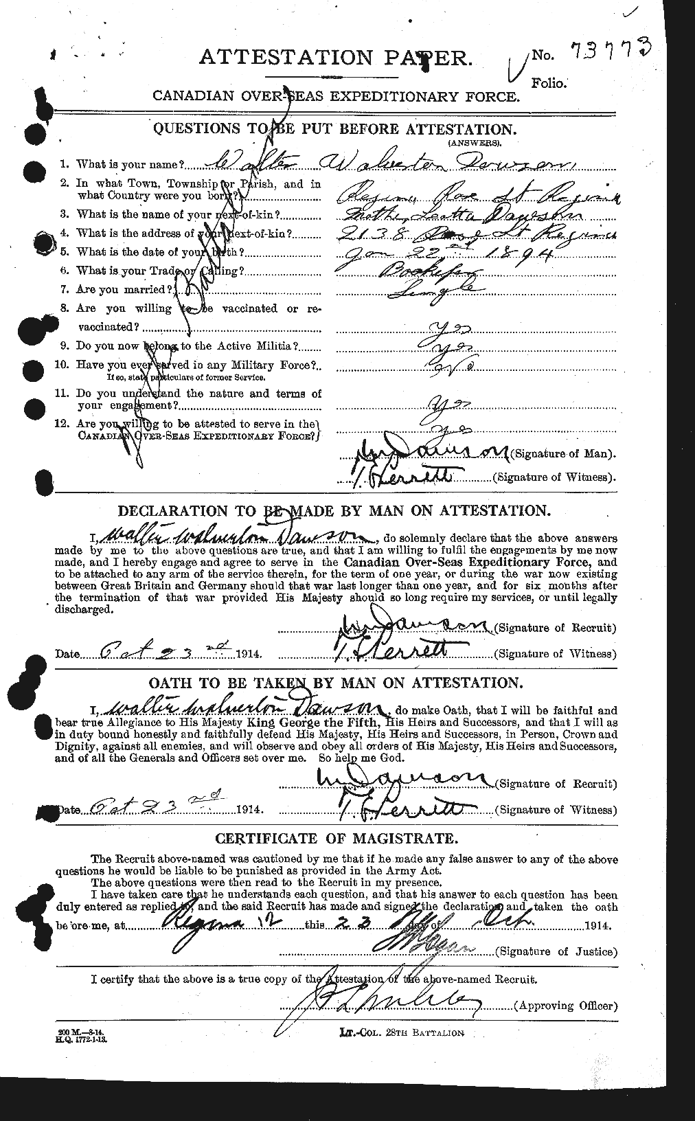 Personnel Records of the First World War - CEF 282853a