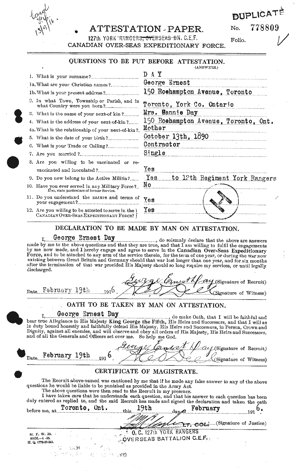 Personnel Records of the First World War - CEF 283079a