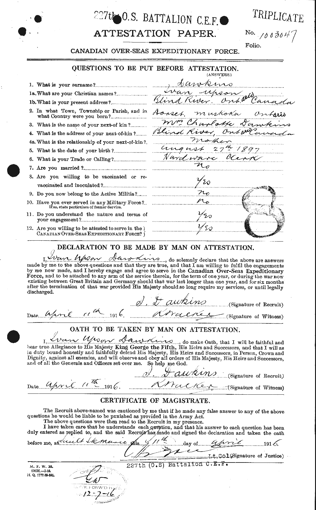 Personnel Records of the First World War - CEF 283132a