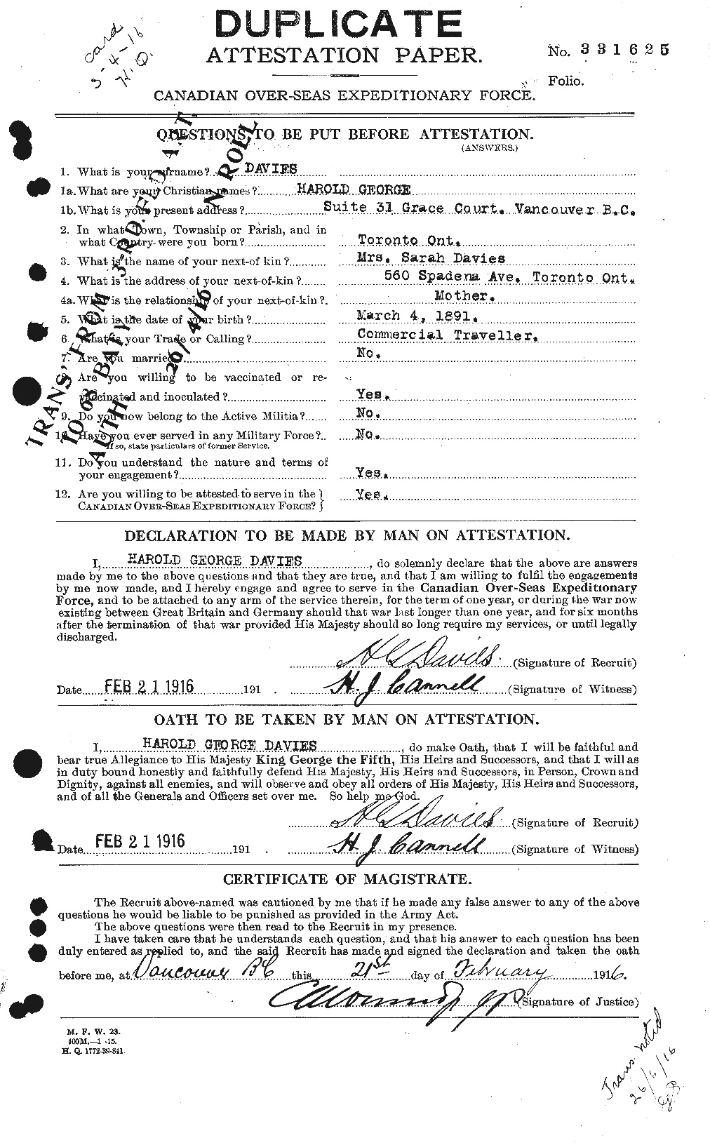 Personnel Records of the First World War - CEF 283208a