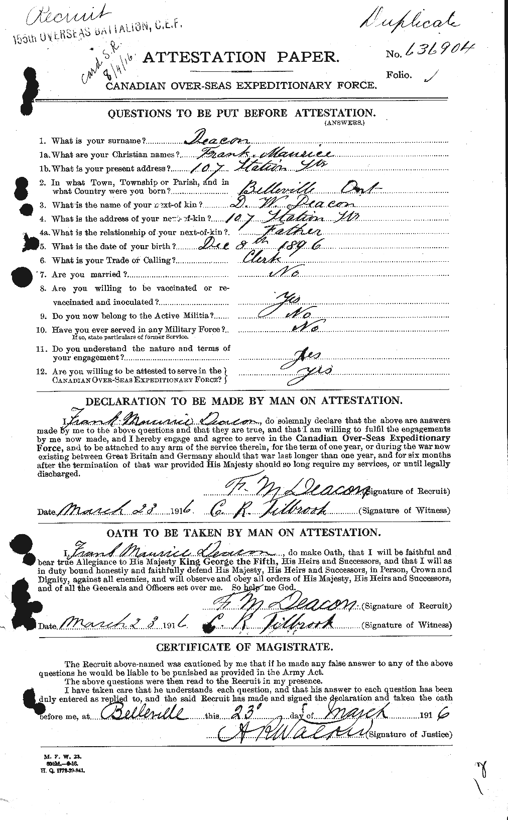Personnel Records of the First World War - CEF 283688a