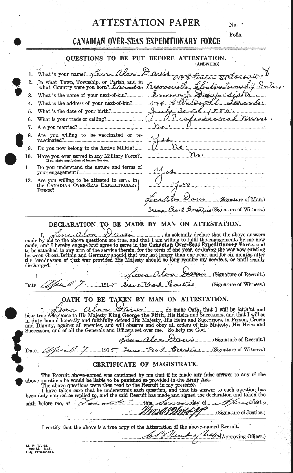 Personnel Records of the First World War - CEF 284147a
