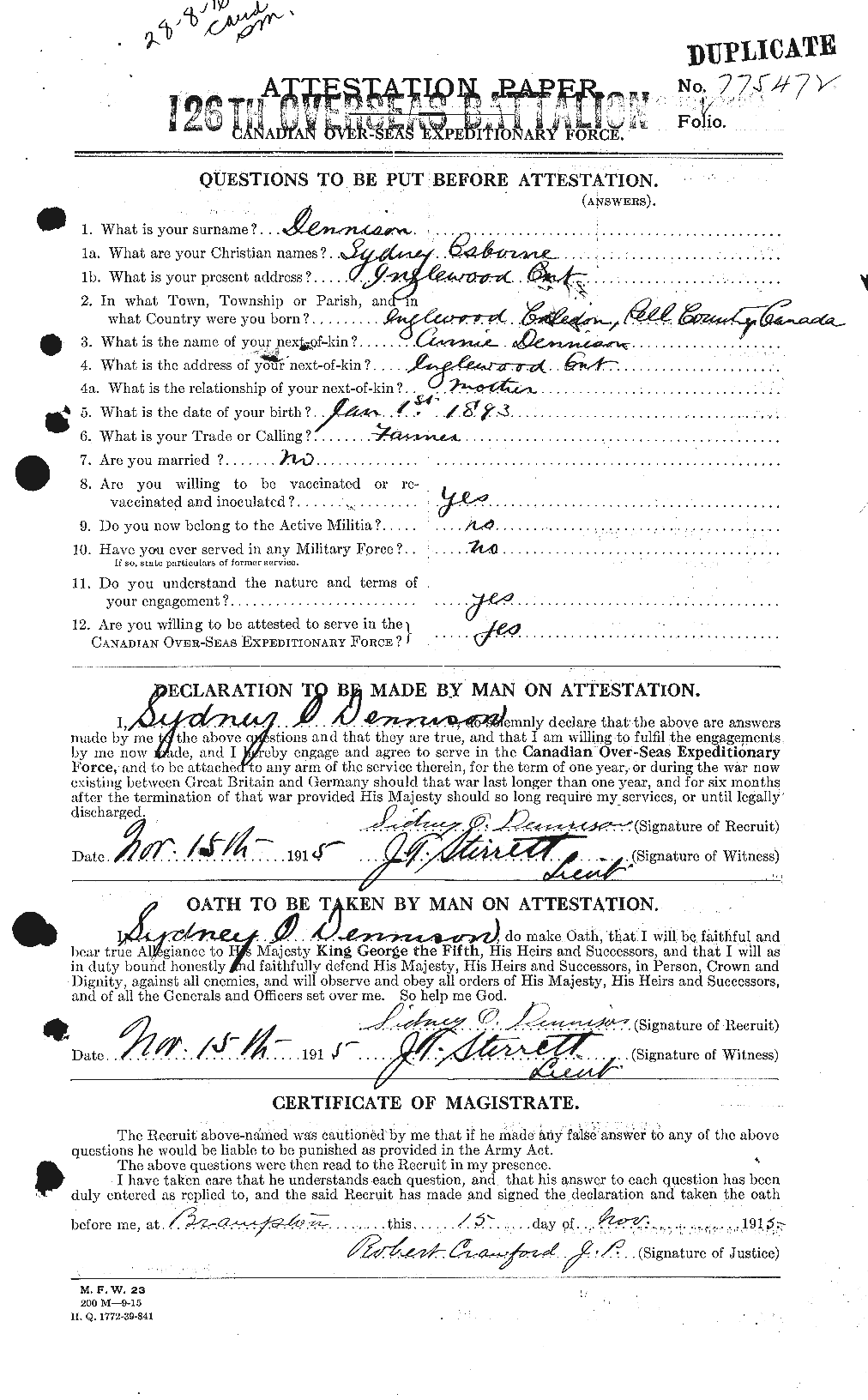 Personnel Records of the First World War - CEF 286330a