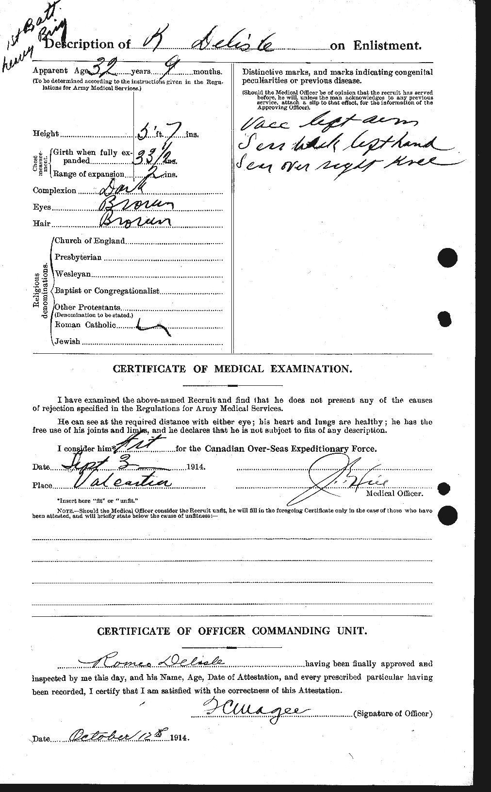 Dossiers du Personnel de la Première Guerre mondiale - CEC 286643b