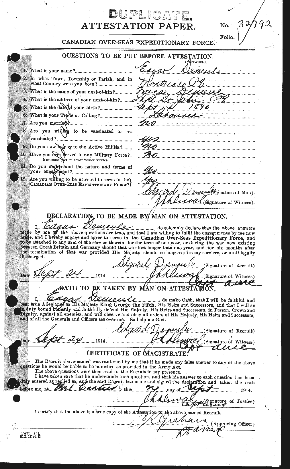 Personnel Records of the First World War - CEF 286715a