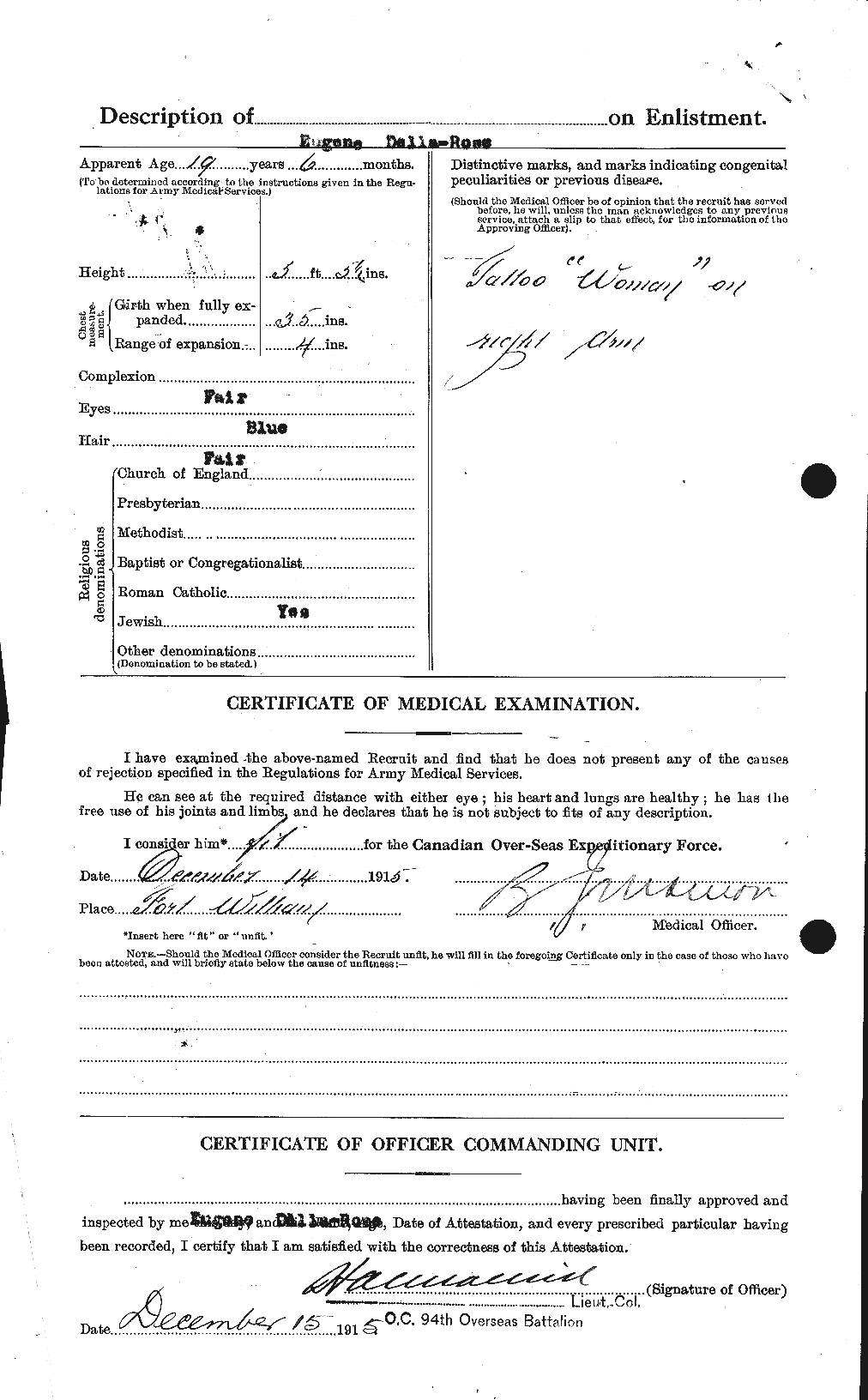 Personnel Records of the First World War - CEF 287072b