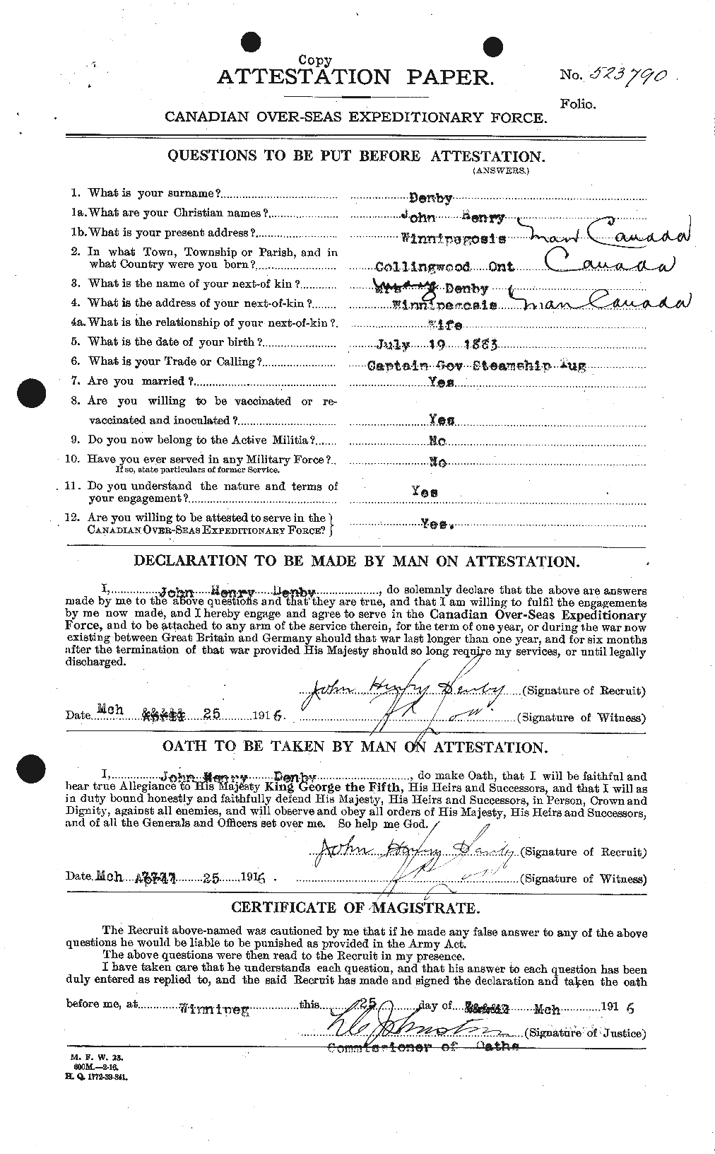 Personnel Records of the First World War - CEF 287846a