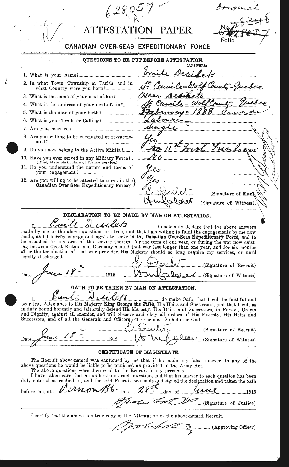 Personnel Records of the First World War - CEF 288179a